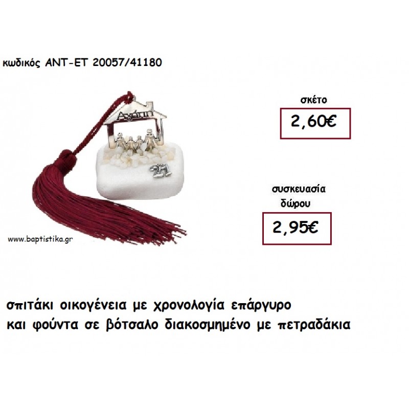 ΣΠΙΤΑΚΙ ΟΙΚΟΓΕΝΕΙΑ ''ΑΓΑΠΗ'' ΕΠΑΡΓΥΡ ΣΕ ΒΟΤΣΑΛΟ ΜΕ ΧΡΟΝΟΛΟΓΙΑ ΚΑΙ ΦΟΥΝΤΑ για γούρι - δώρο ΑΝΤ-ΕΤ 20057/41180 2.95€!!!!