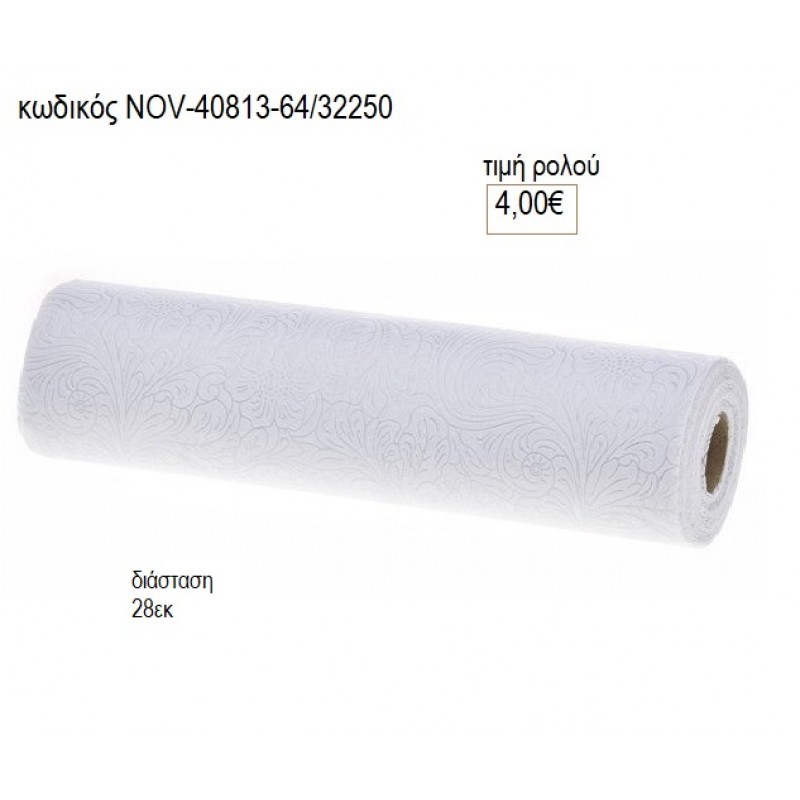 ΡΟΛΟ ΣΥΝΘΕΤΙΚΟ NONWOVEN ΑΝΑΓΛΥΦΟ ΧΡΩΜΑ ΛΕΥΚΟ 10 ΜΕΤΡΑ 28ΕΚ ΦΑΡΔΟΣ υλικά για διακόσμηση NOV-40813-64/31362 4.00€!!!!