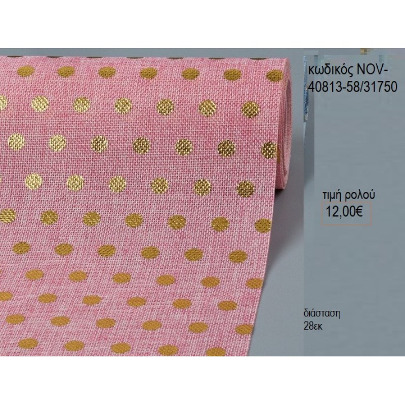 ΡΟΛΟ ΠΟΥΑ ΧΡΩΜΑ ΡΟΖ 10 ΜΕΤΡΑ 28ΕΚ ΦΑΡΔΟΣ υλικά για διακόσμηση NOV-40813-58/31750 12.00€!!!!