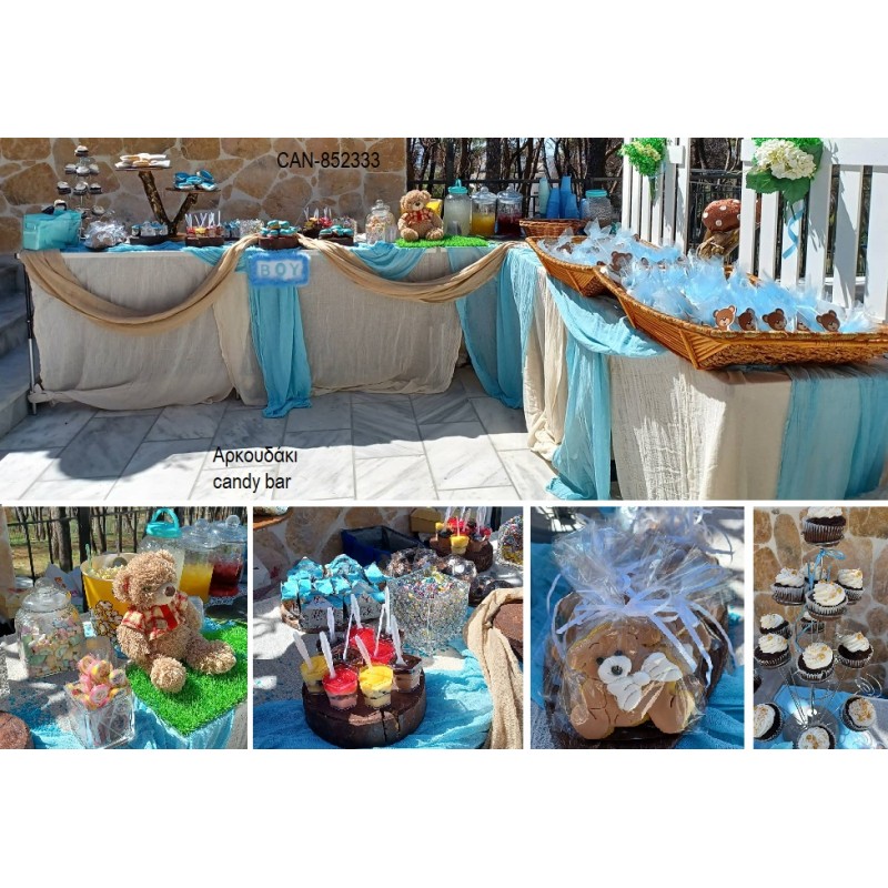 ΑΡΚΟΥΔΑΚΙ ΘΕΜΑ CANDY BAR ΒΑΠΤΙΣΗΣ 100 ΑΤΟΜΩΝ CAN-852333 από 400.00€!!!