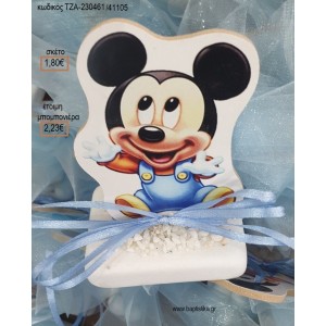 ΜΙΚΥ MICKEY ΞΥΛΙΝΟ ΚΟΠΤΙΚΟ ΣΕ ΒΟΤΣΑΛΟ για μπομπονιέρες βάπτισης ΤΖΑ-230461/41105 2.23€!!!