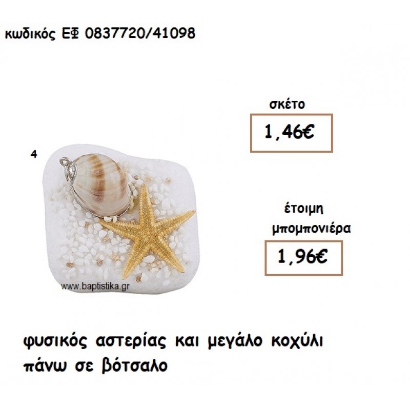ΦΥΣΙΚΟΣ ΑΣΤΕΡΙΑΣ ΚΑΙ ΚΟΧΥΛΙ ΜΕΓΑΛΟ ΣΕ ΒΟΤΣΑΛΟ ΓΙΑ ΜΠΟΜΠΟΝΙΕΡΕΣ ΓΑΜΟΥ - ΒΑΠΤΙΣΗΣ ΕΦ 0837720/41098