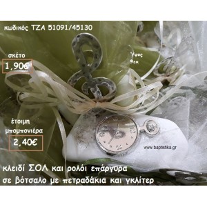 ΚΛΕΙΔΙ ΣΟΛ ΕΠΑΡΓΥΡΟ ΚΑΙ ΡΟΛΟΙ ΣΕ ΒΟΤΣΑΛΟ ΓΙΑ ΜΠΟΜΠΟΝΙΕΡΕΣ ΒΑΠΤΙΣΗΣ ΤΖΑ 51091/45130