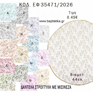 ΔΑΝΤΕΛΑ ΣΤΡΟΓΓΥΛΗ ΜΕ ΜΙΣΙΝΕΖΑ φτιάξτο μόνος σου - υλικά για μπομπονιέρες ΕΦ 35471/2026
