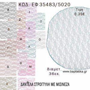 ΔΑΝΤΕΛΑ ΣΤΡΟΓΓΥΛΗ ΜΕ ΜΙΣΙΝΕΖΑ 36ΕΚ φτιάξτο μόνος σου - υλικά για μπομπονιέρες ΕΦ 35483/5020