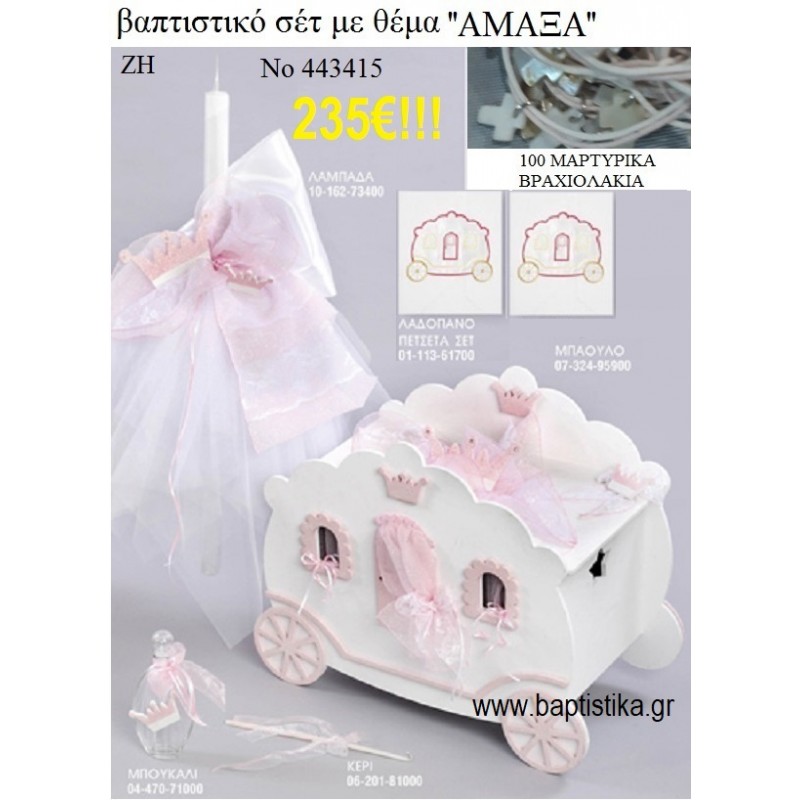 ΒΑΠΤΙΣΤΙΚΟ ΣΕΤ ΜΕ ΘΕΜΑ ΑΜΑΞΑ ΜΕ ΞΥΛΙΝΟ ΜΠΑΟΥΛΟ ΖΗ Νο 443415