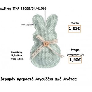 ΛΑΓΟΥΔΑΚΙ ΒΕΡΑΜΑΝ ΑΠΟ ΛΙΝΑΤΣΑ ΚΡΕΜΑΣΤΟ ΓΙΑ ΜΠΟΜΠΟΝΙΕΡΕΣ ΒΑΠΤΙΣΗΣ ΠΑΡ-18055/54/41068