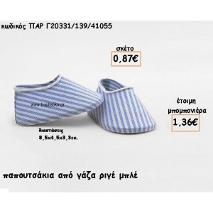ΠΑΠΟΥΤΣΑΚΙ ΑΠΟ ΓΑΖΑ ΡΙΓΕ ΜΠΛΕ ΓΙΑ ΜΠΟΜΠΟΝΙΕΡΕΣ ΒΑΠΤΙΣΗΣ ΠΑΡ-Γ20331/139/41055