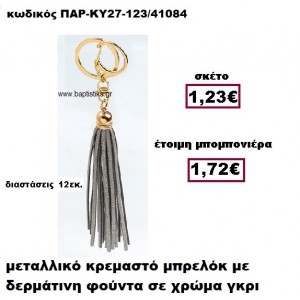ΜΠΡΕΛΟΚ ΜΕ ΦΟΥΝΤΑ ΣΕ ΧΡΩΜΑ ΓΚΡΙ ΚΡΕΜΑΣΤΟ ΧΡΥΣΟ ΜΠΟΜΠΟΝΙΕΡΑ ΒΑΠΤΙΣΗΣ ΠΑΡ-ΚΥ27-123