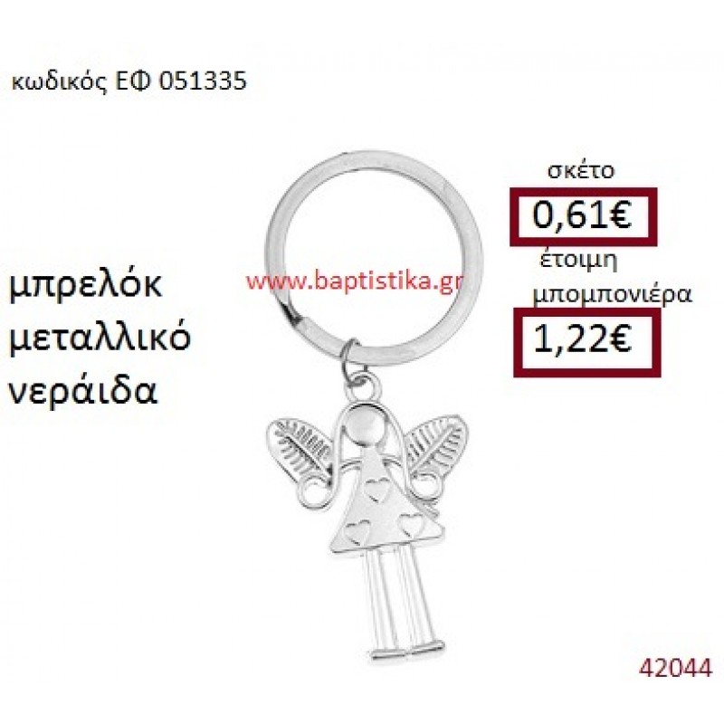 ΝΕΡΑΪΔΑ ΜΕΤΑΛΛΙΚΟ ΜΠΡΕΛΟΚ μπομπονιέρα Βάπτισης ΕΦ-051335