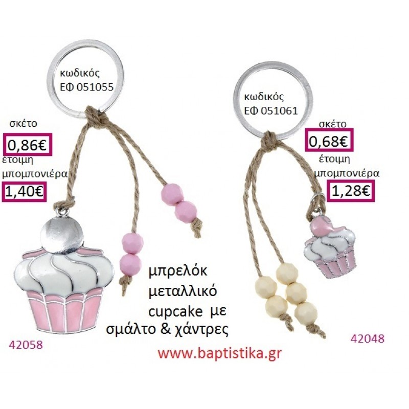 CUPCAKE μπρελόκ μεταλλικό με σμάλτο accessories για βάπτιση ΕΦ-051055 CUPCAKE μπρελόκ μεταλλικό με σμάλτο accessories για βάπτιση ΕΦ-051055