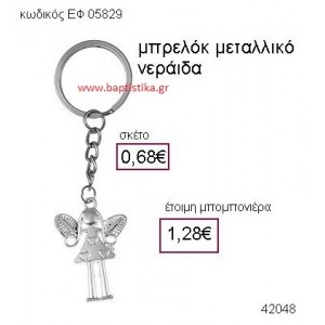 ΝΕΡΑΪΔΑ ΜΕΤΑΛΛΙΚΟ ΜΠΡΕΛΟΚ μπομπονιέρα Βάπτισης ΕΦ-05829