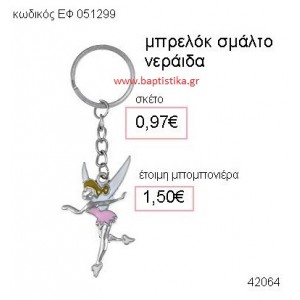 ΝΕΡΑΪΔΑ ΜΕΤΑΛΛΙΚΟ ΜΠΡΕΛΟΚ μπομπονιέρα Βάπτισης ΕΦ-051299