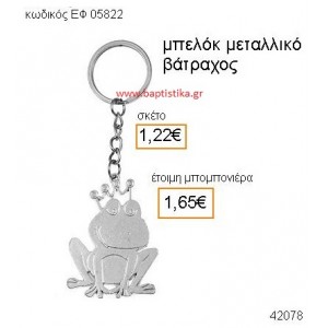 ΒΑΤΡΑΧΟΣ ΜΕΤΑΛΛΙΚΟ ΜΠΡΕΛΟΚ μπομπονιέρα Βάπτισης ΕΦ-05822