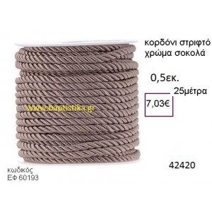 ΚΟΡΔΟΝΙ ΣΤΡΙΦΤΟ 25 μέτρων 0.5εκ. για μπομπονιέρες-αμπαλάζ ΕΦ-60193