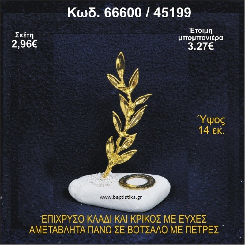 ΚΛΑΔΙ ΕΠΙΧΡΥΣΟ ΚΑΙ ΚΡΙΚΟΣ ΜΕ ΕΥΧΕΣ ΣΕ ΒΟΤΣΑΛΟ ΜΠΟΜΠΟΝΙΕΡΑ - ΔΩΡΟ 66600/45199