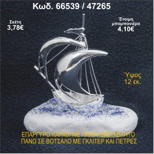 ΚΑΡΑΒΙ ΕΠΑΡΓΥΡΟ ΜΕ ΠΑΝΙΑ ΣΕ ΒΟΤΣΑΛΟ ΜΕ ΓΚΛΙΤΕΡ ΜΠΟΜΠΟΝΙΕΡΑ - ΔΩΡΟ 66539/47265