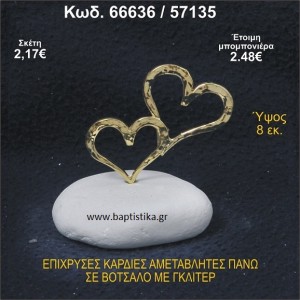 ΚΑΡΔΙΕΣ ΕΠΙΧΡΥΣΕΣ ΣΕ ΒΟΤΣΑΛΟ ΜΕ ΓΚΛΙΤΕΡ ΚΑΙ ΧΑΝΤΡΕΣ ΜΠΟΜΠΟΝΙΕΡΑ - ΔΩΡΟ 66636/57135